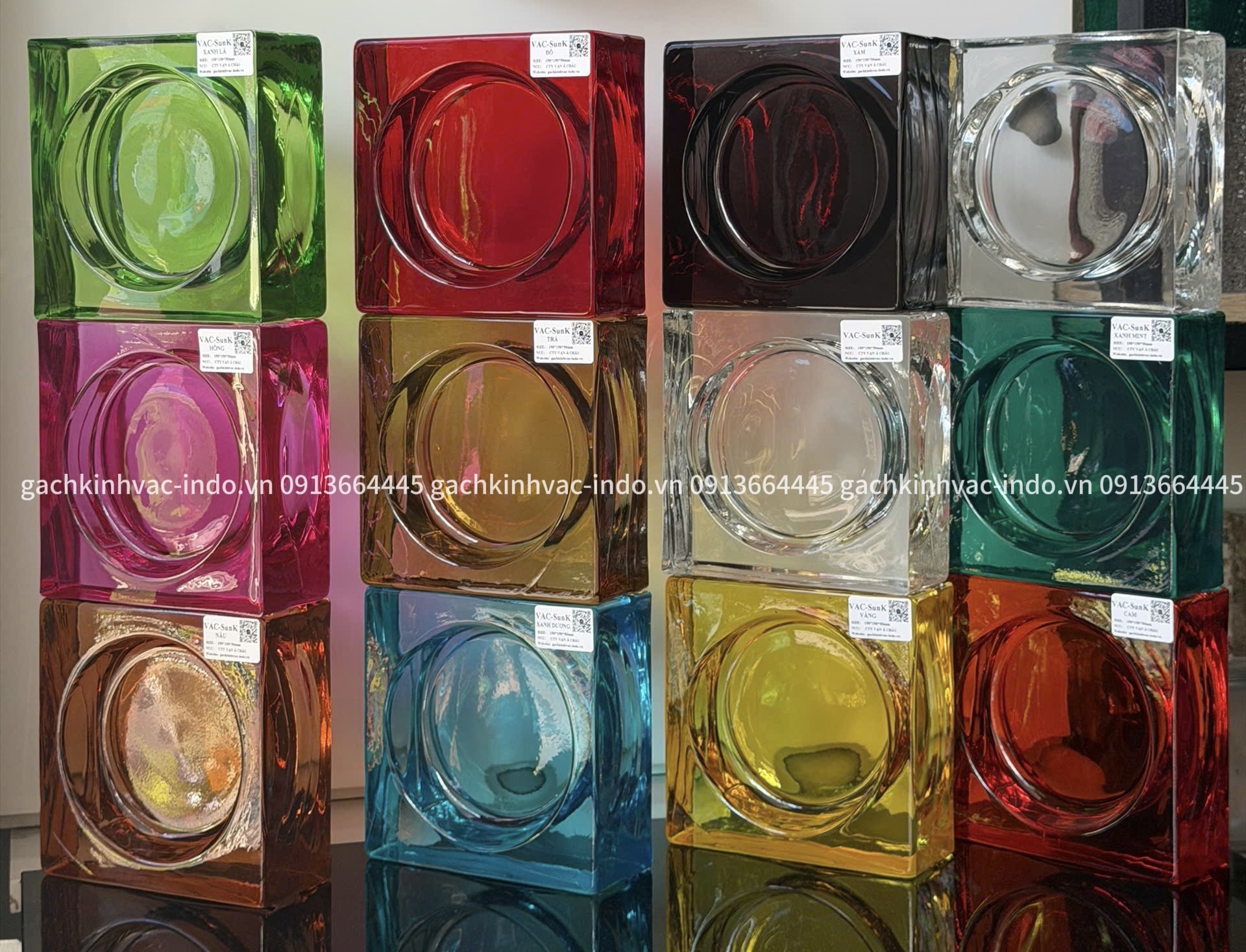 Gạch kính khối đặc màu VAC-SunK